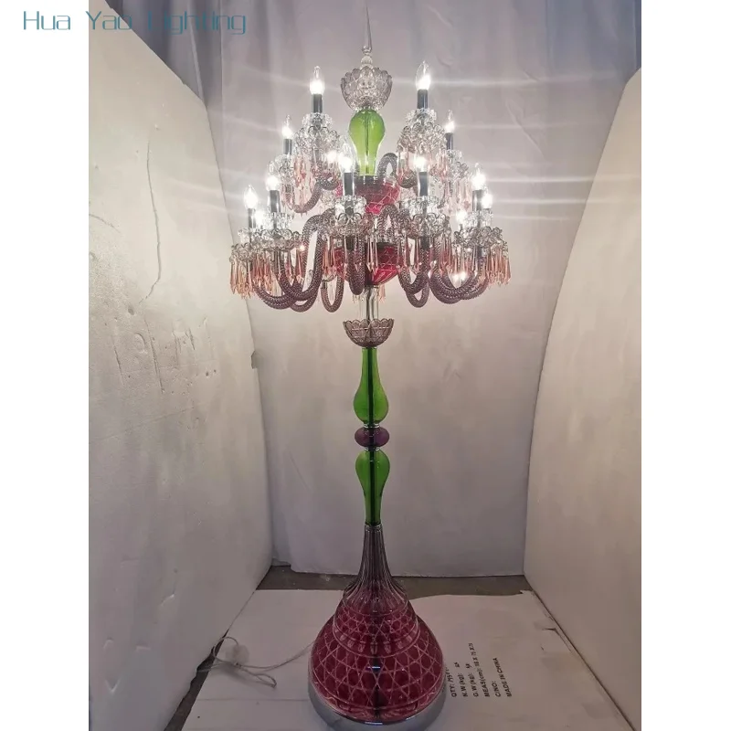 French Luxury Red Festive Floor Lamp - usage example