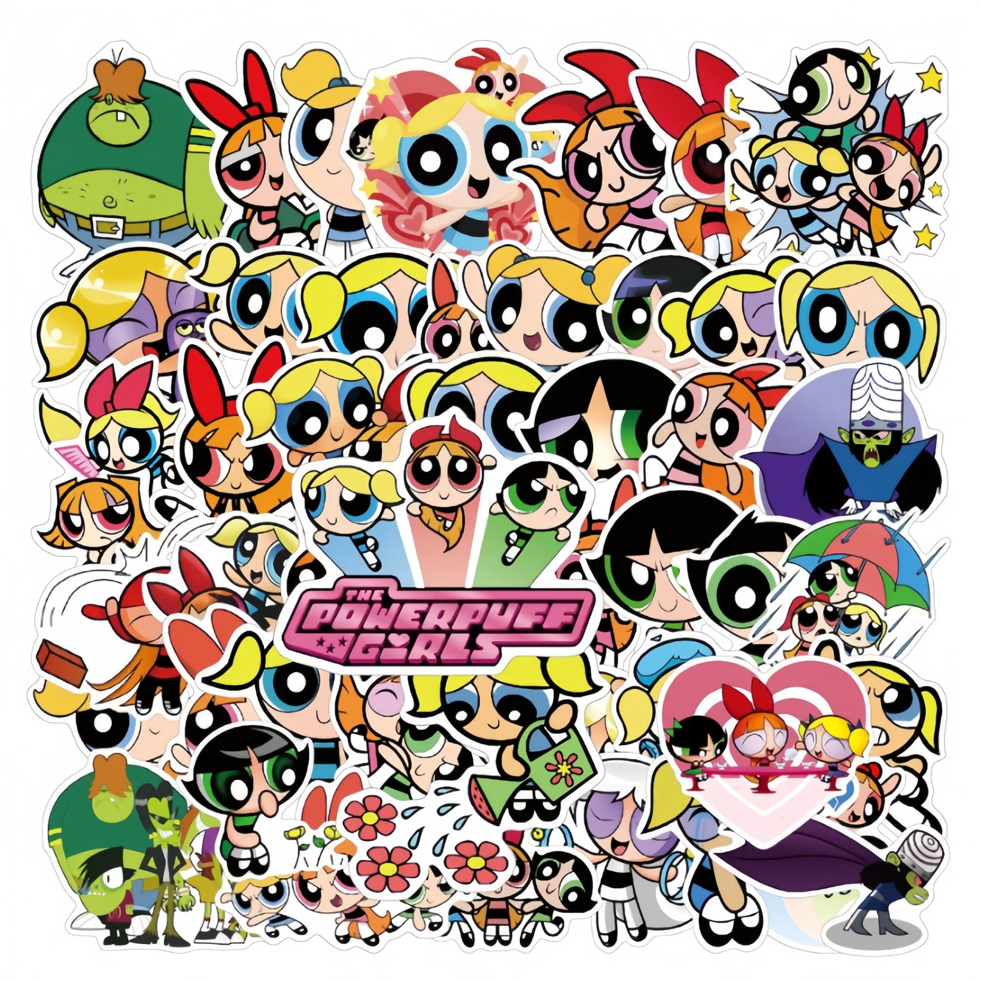 40/50PCS Powerpuff Girls Graffiti Stickers, Suitable for Luggage, Laptops, Refrigerators, Helmets