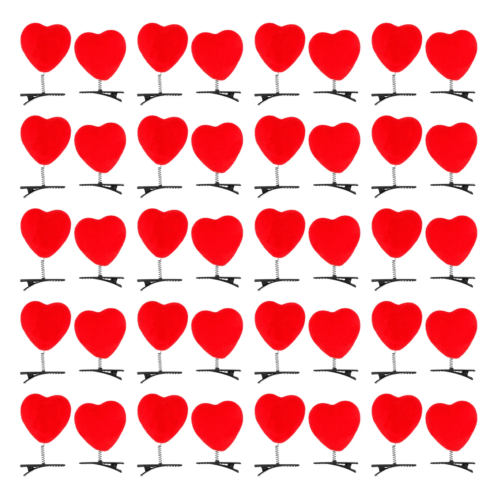 

40 Pcs Valentine's Day Hair Clips Decorations Red Heart Barrettes Love Fashion Accessories Girls Foam Women Hairpin