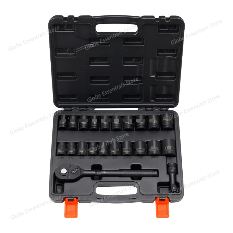 

Набор метрических/императорских шестигранных головок, 22 шт., для тяжелых условий эксплуатации для мини-пневматических ударных и электрических гаечных ключей | Удаление винтов авторемонта