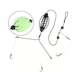 1pc Carp Fishing Feeder Fishing Spring Bait Cage Fill Bait Tools Plug Play Black Hook Rig Set Feeder Tackle Fishing Baits Cages
