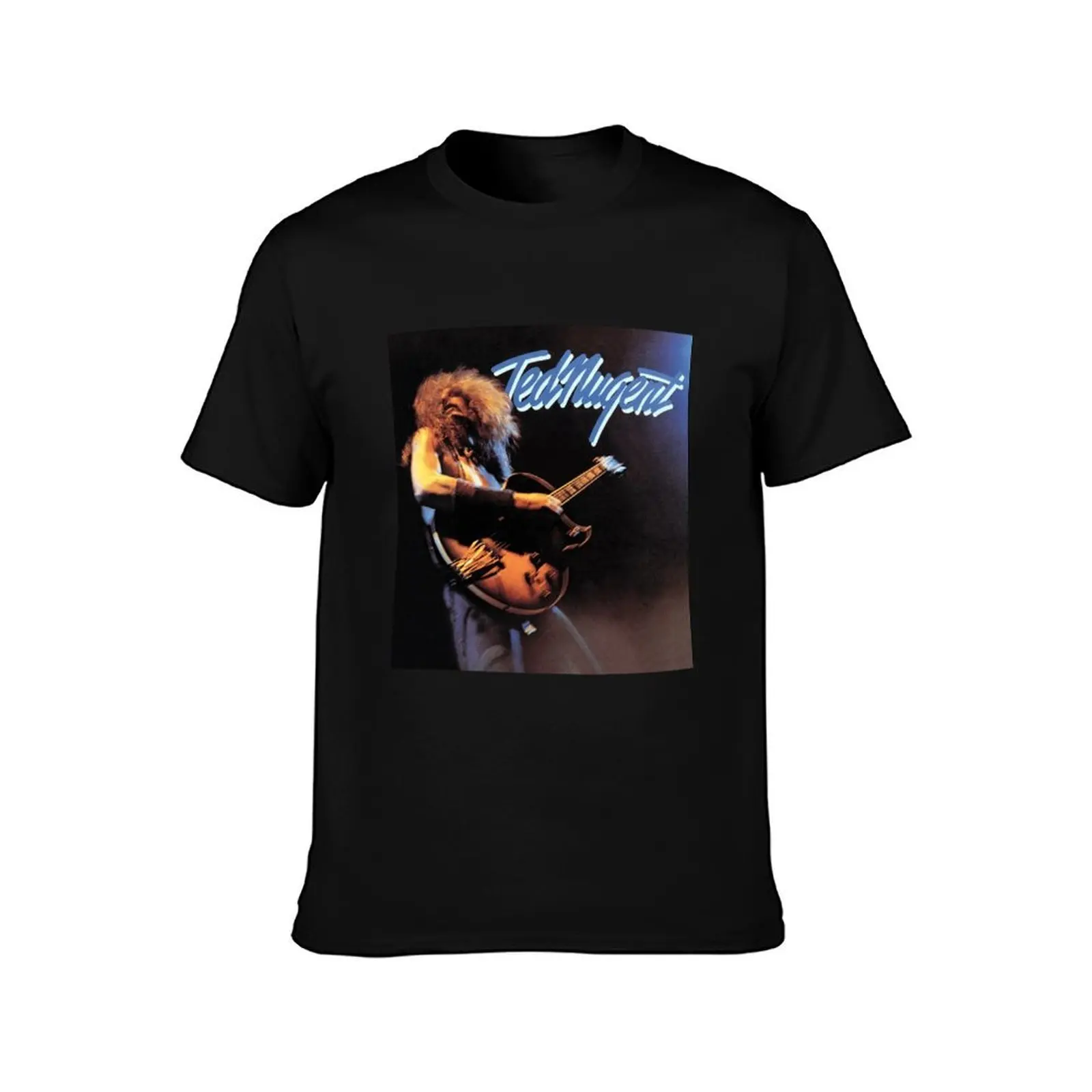 Ted Nugent T-Shirt, Summer Casual Cotton Tee, Oversized Streetwear Tops, Vintage Graphic Print, Loose Fit Short Sleeve