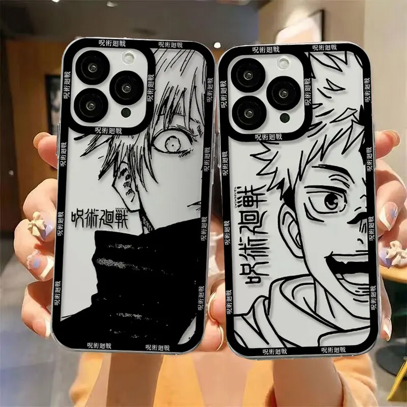 Blcak Hot Jujutsu Kaisen Anime Clear Case Voor Samsung A73 A72 A71 A71 A55 A52 A51 A50 A50 A42 A35 A33 A32 A31 A30 A24 A23 A22 A13 A12 5G