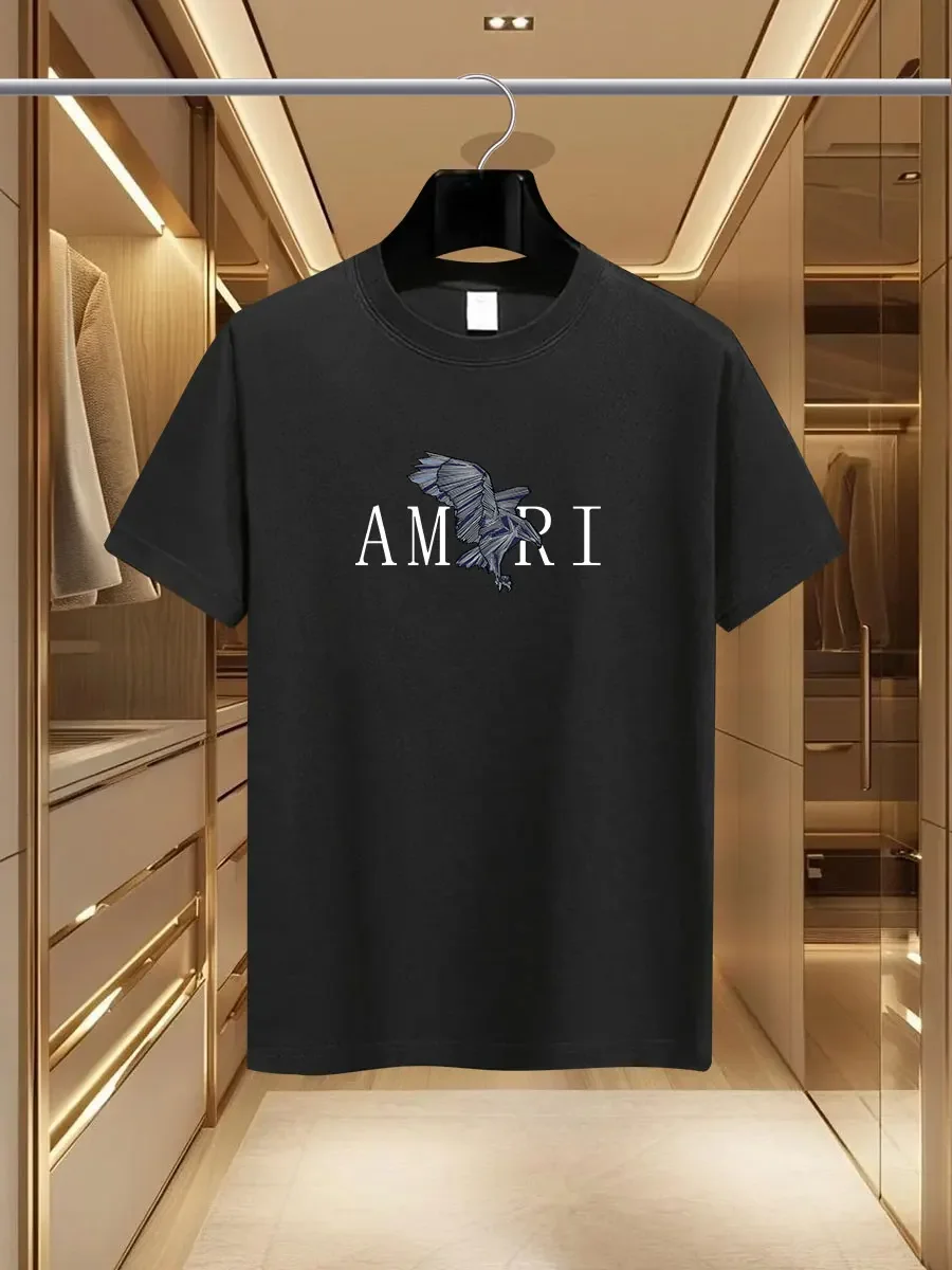 

The 2025 fashion brand round-neck printed T-shirt is casual and trendy, Y2K high-end and of high quality