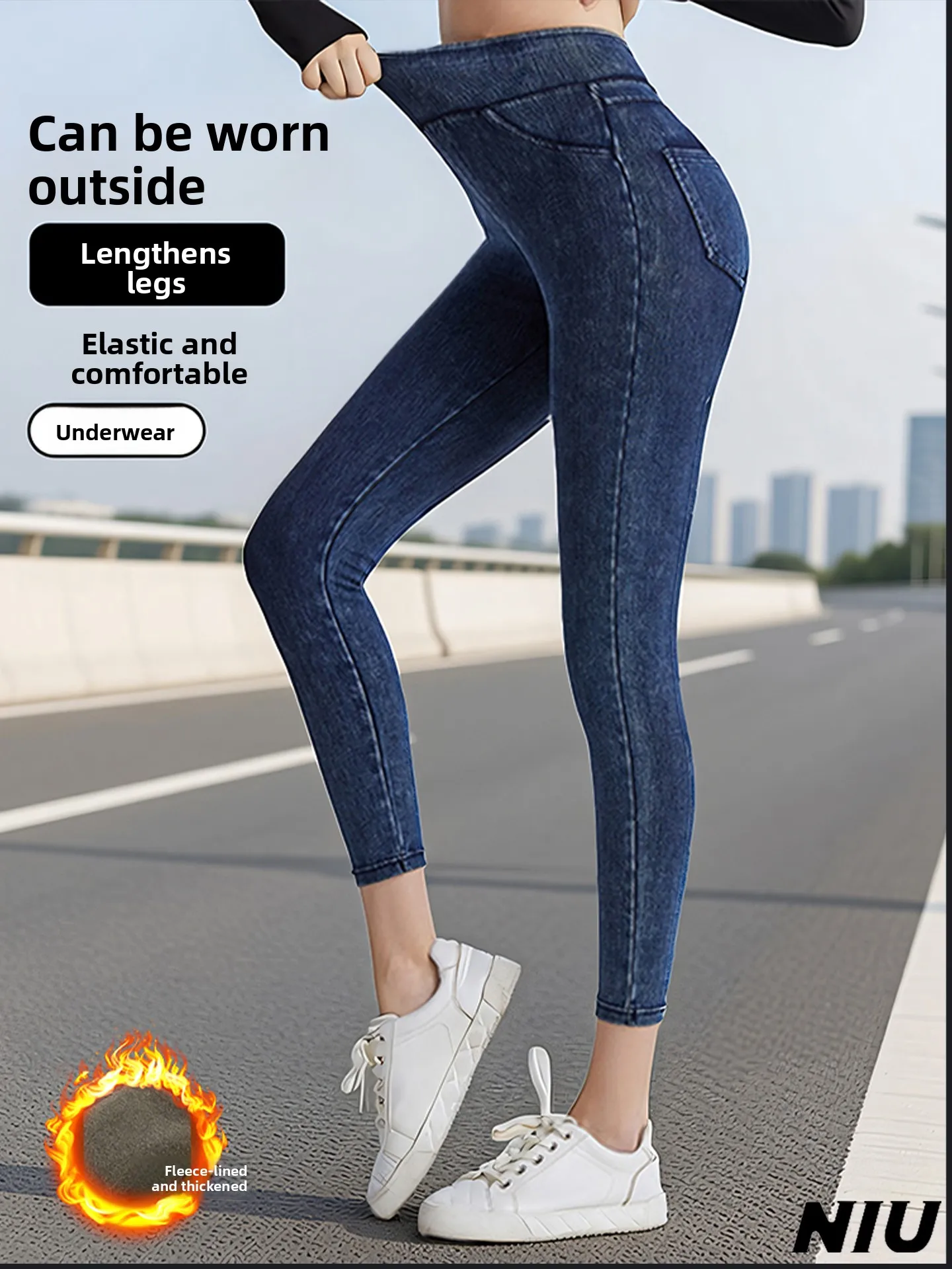 Sexy Yoga Jeans Tight Pants Women's Denim Fitness High Waist Nine Points Polyester Spandex Blend Moisture Wicking Quick Dry U...