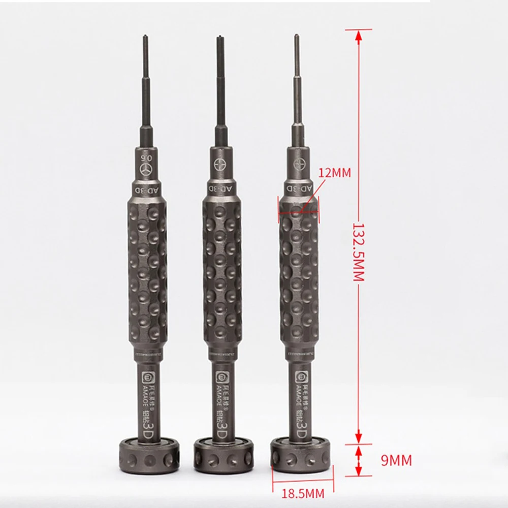 Amaoe 3D Magnetic Precision Screwdriver 0.6 Y-Type 1.5 Phillips 2.5 Cross 1.2 0.8 5-Point T1 T2 HEX For IPhone Repair Tools