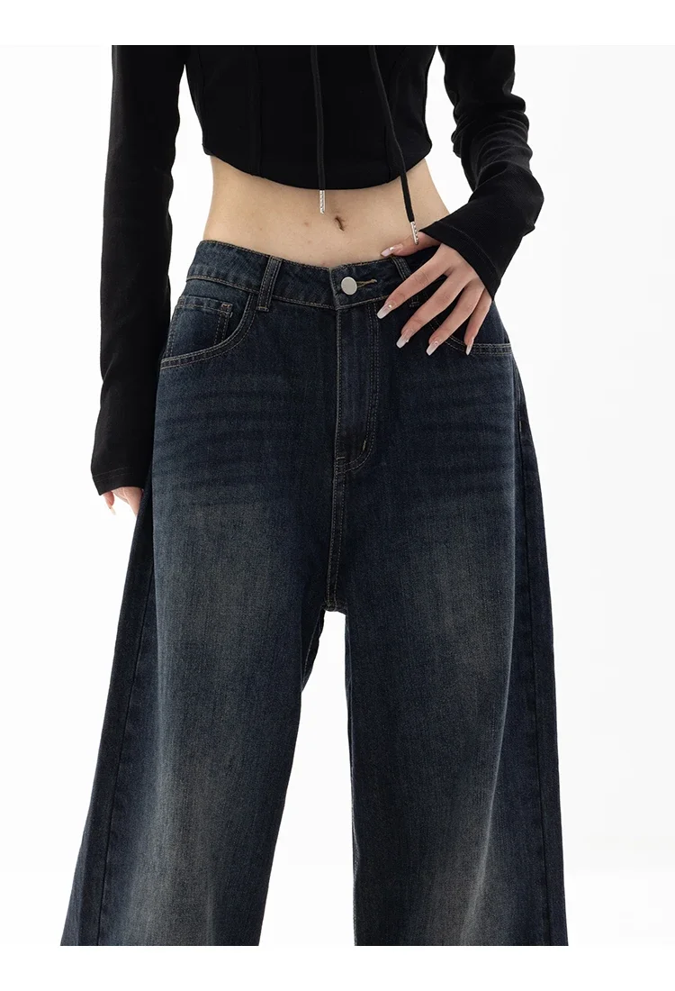 Y 2K Vintage Hoge Taille Harajuku Losse Jeans Broek Koreaanse Mode Dames Grunge Wijde Pijpen Oversized Denim Broek Dameskleding