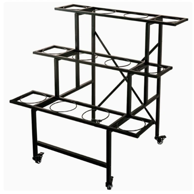 flower stand flower stand display stand wrought iron multi-layer shelf movable