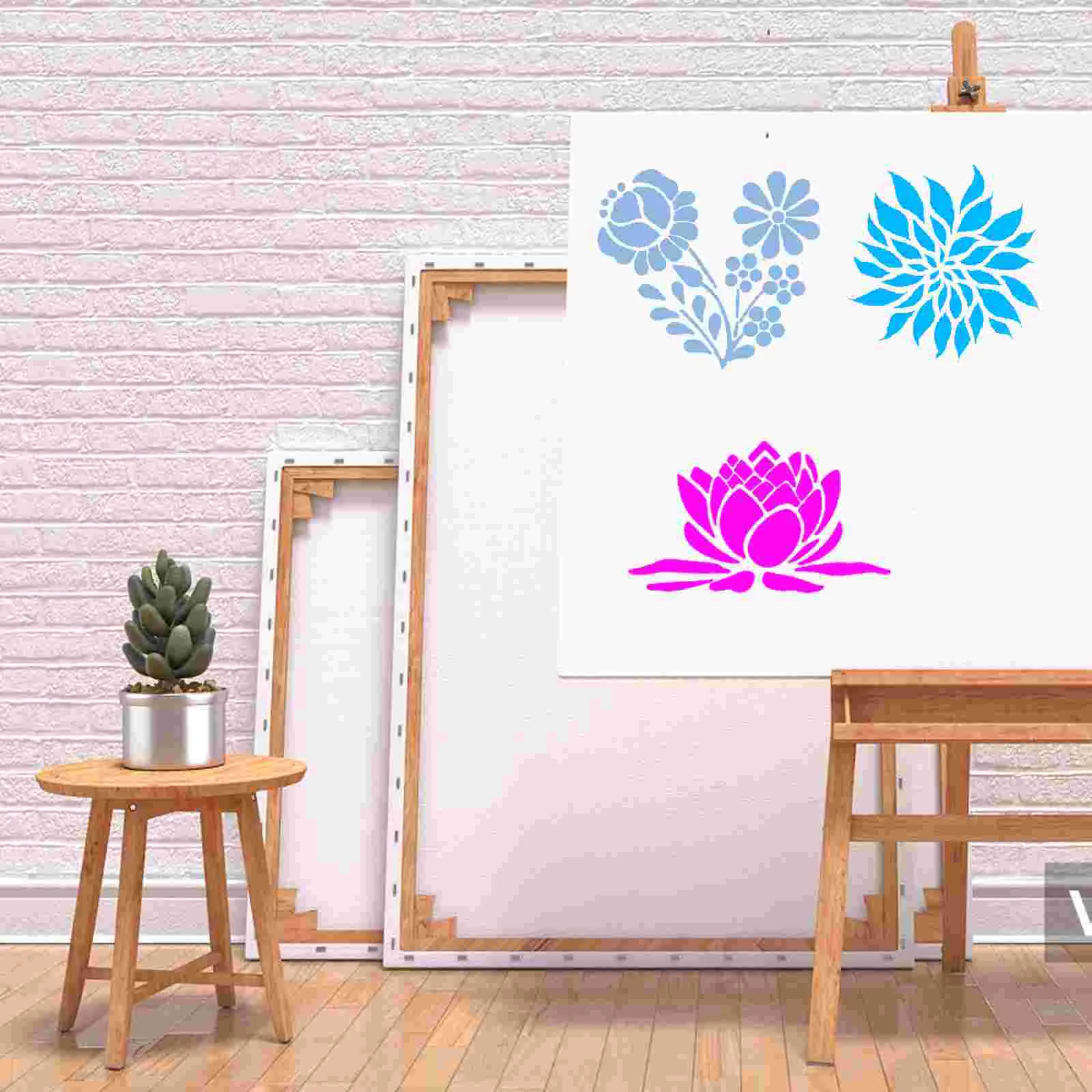 16 Pcs Painting Hollow Out Template Floral Drawing Templates PET Wall Decoration Supplies Novel DIY The Reusable Accessories