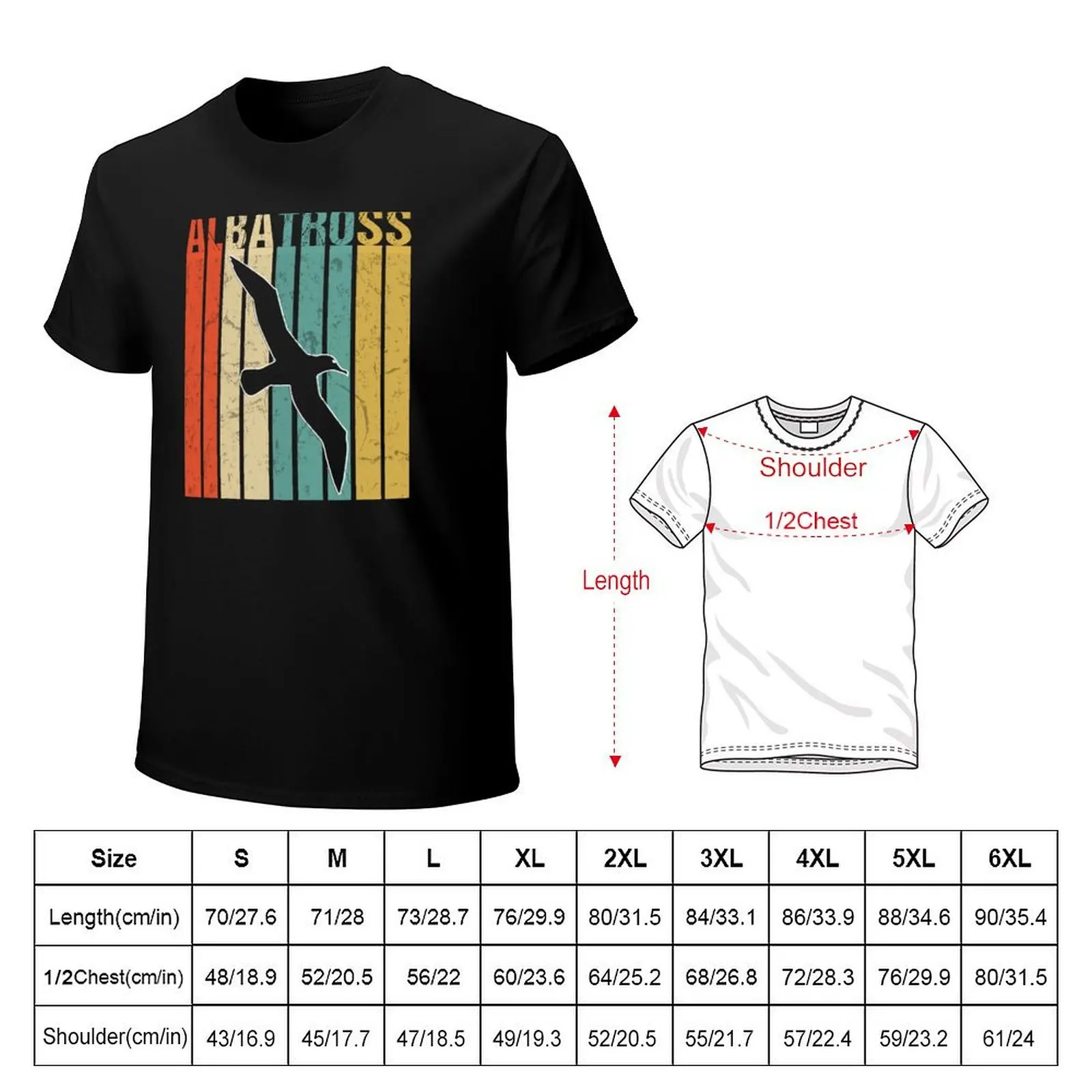 Flying Albatross vintage retro nature birds lover gifts T-Shirt Large Size Short Sleeve T-Shirt