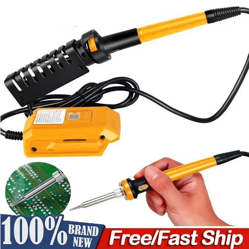 60W Cordless Electric Welding Tools Soldering Iron for Dewalt 18V 20V Li-ion Battery 300-510℃ Adjustable Internal Heating