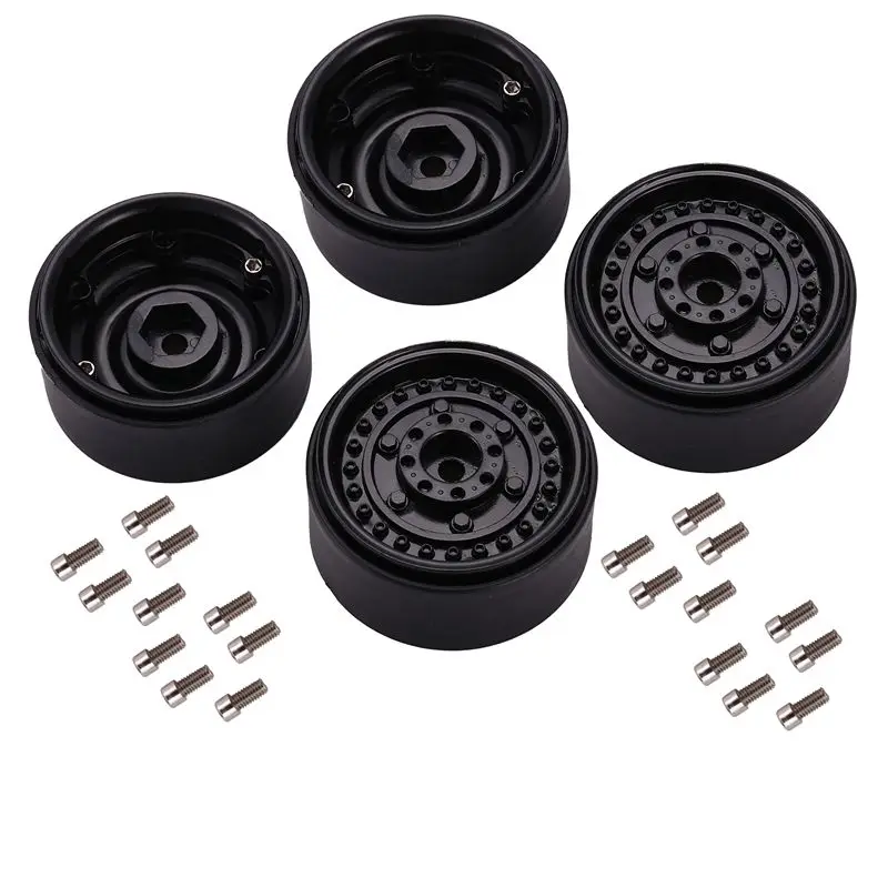 

ABJA-4Pcs Metal 1.9Inch Beadlock Wheel Rim Hub For 1/10 Rc Crawler Car Axial Scx10 90046 Traxxas Trx4 Tf2 Rc4wd D90 D110