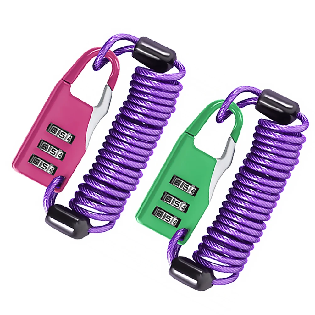 

1 Set of 2pcs Portable Lock Steel Security Lock Digital Lock Safety Password Lock for Motorcycle Scooter (Random Color)