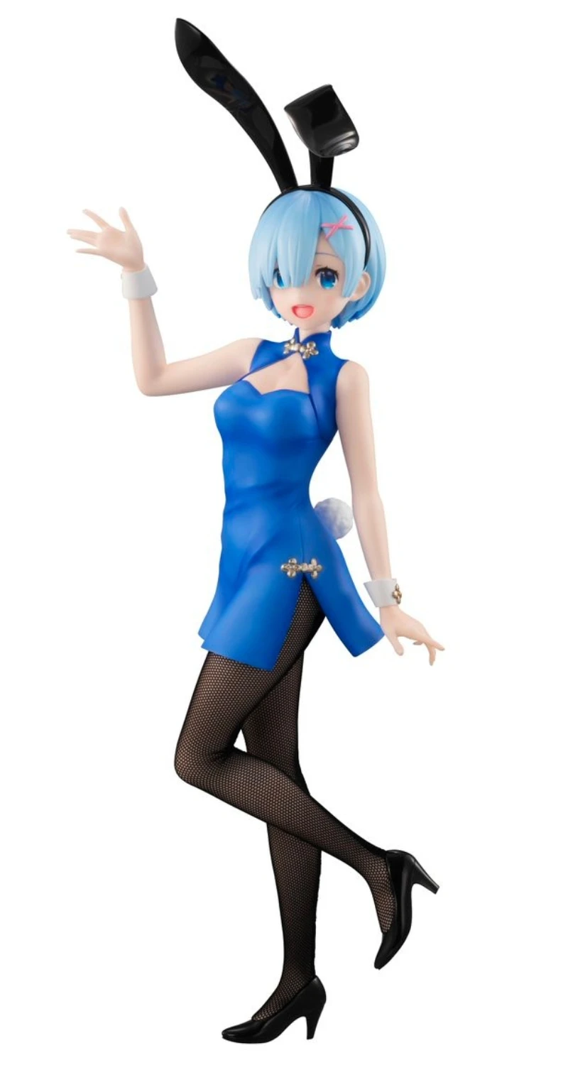 100% Original:Anime Re:Zero REM chi-pao Bunny Girl 30cm PVC Action Figure Anime Figure Model Toys Figure Collection Doll Gift