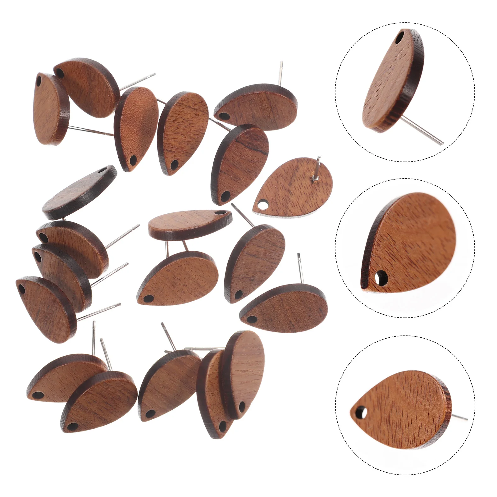 

20 Pcs Crafting Supplies Hung Earring Accessories Post Wood Studs for Jewelry Making