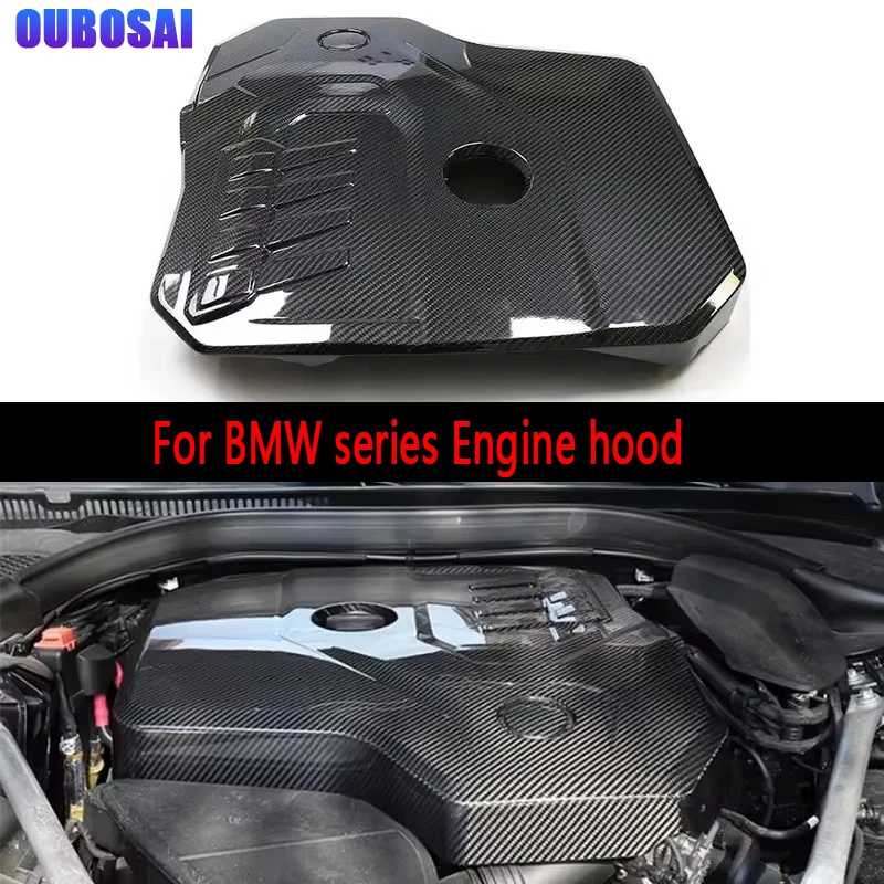

For BMW 3 4 5 6 7 series G20 G22 G30 G38 G11 G12 6GT G32 Carbon fiber engine hood B48 2.0T 4-cylinder engine hood cover Body Kit