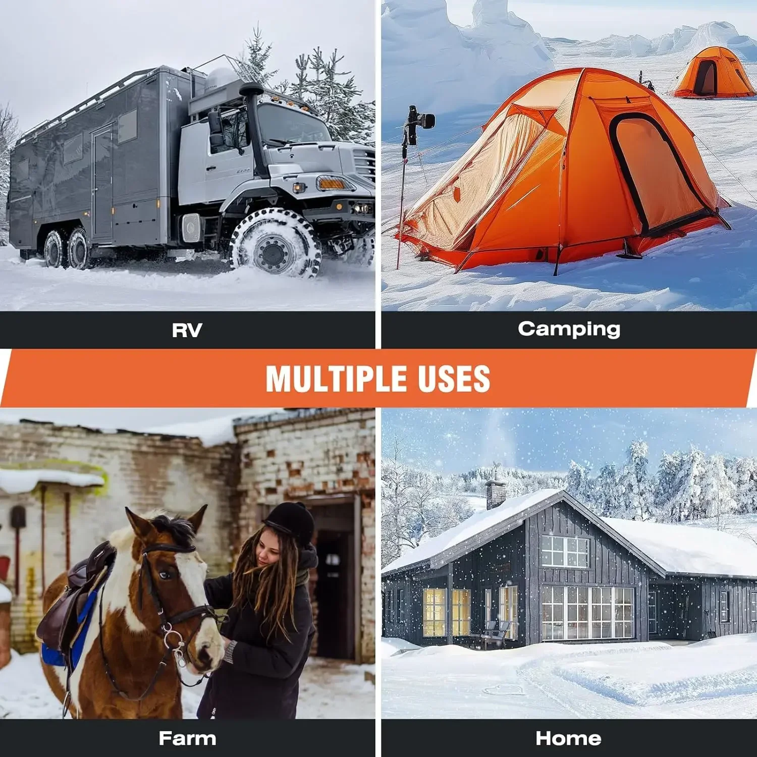 100FT Heated Water Hose for RV,Heated Drinking Water Hose with Thermostat,Lead and BPA Free,1/2"