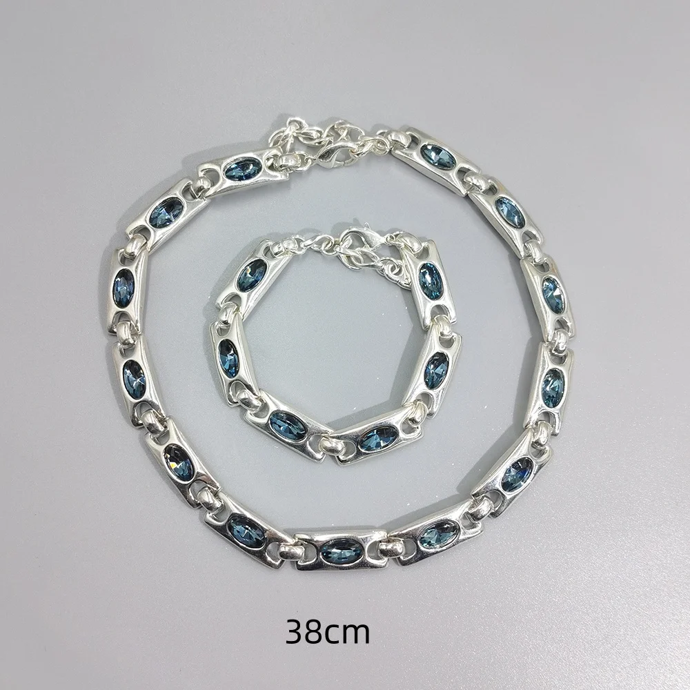 

Advanced oval gemstone set for daily versatile temperament necklace and bracelet can be wholesale!!