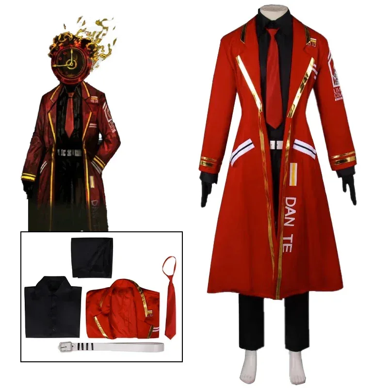 

♥ 2026 New Juego Limbus Company Dante DURANTE Cosplay Anime Uniform Clothing Long Red Jacket Carna Costumes ♥ ♥ ★