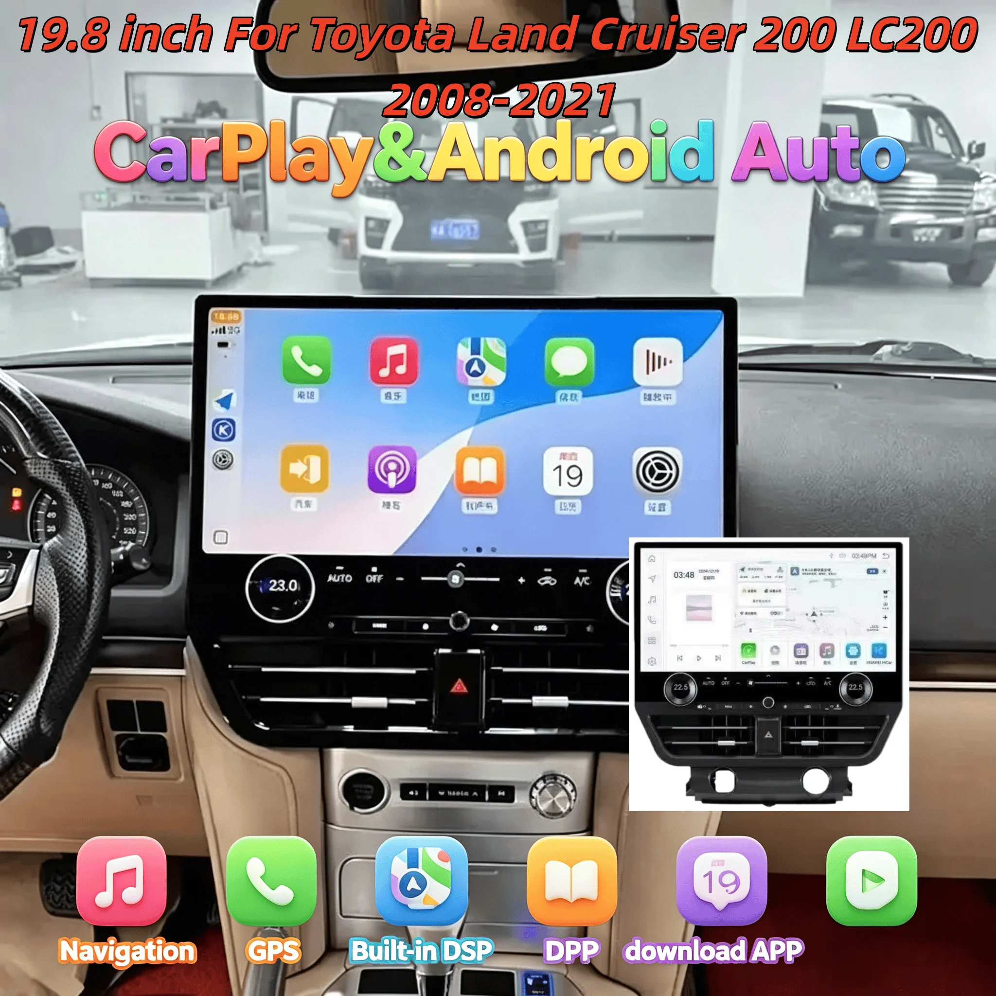 

Multimedia Android Wireless Head unit For Toyota Land Cruiser 200 LC200 2008 - 2021 CarPlay Car GPS Navi Radio Touch Screen 4G