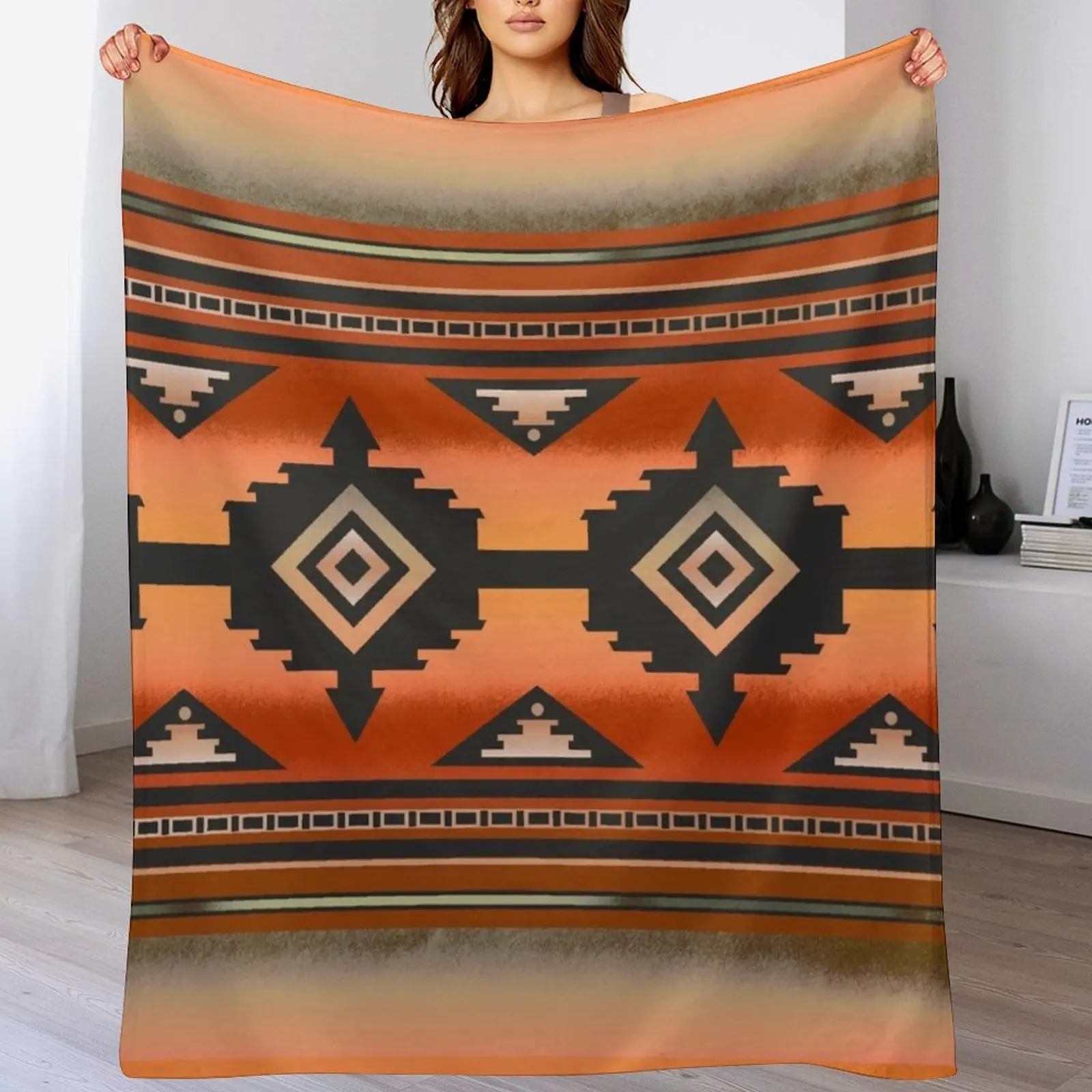 

Canyon Navajo Rust Throw Blanket Decorative Sofa Picnic Flannels Summer Beddings Blankets