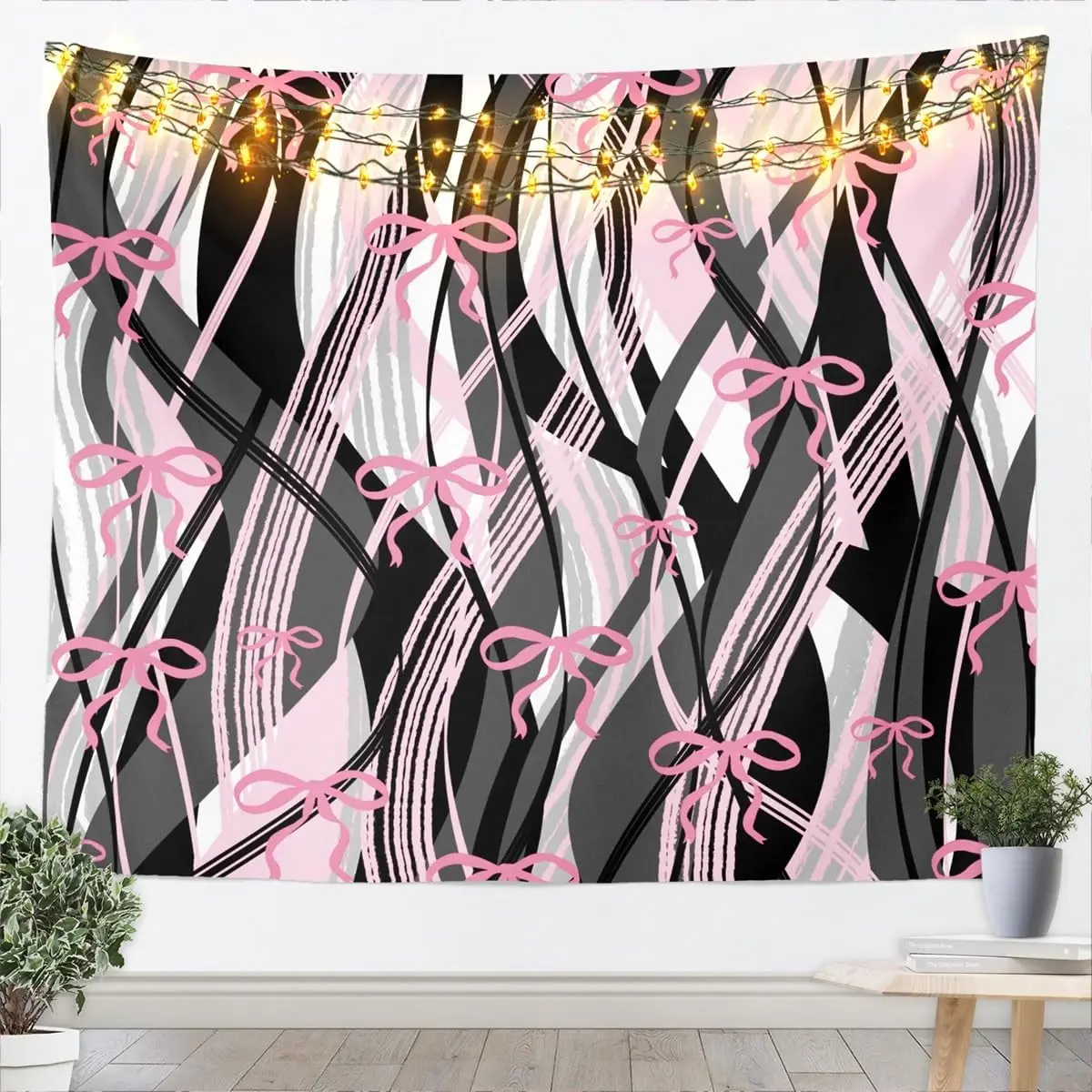 Black White Tapestry for Kids Boys Girls Modern Art Wall Art Abstract Bohemia Wall Hanging Blanket Bedroom Decor Microfiber