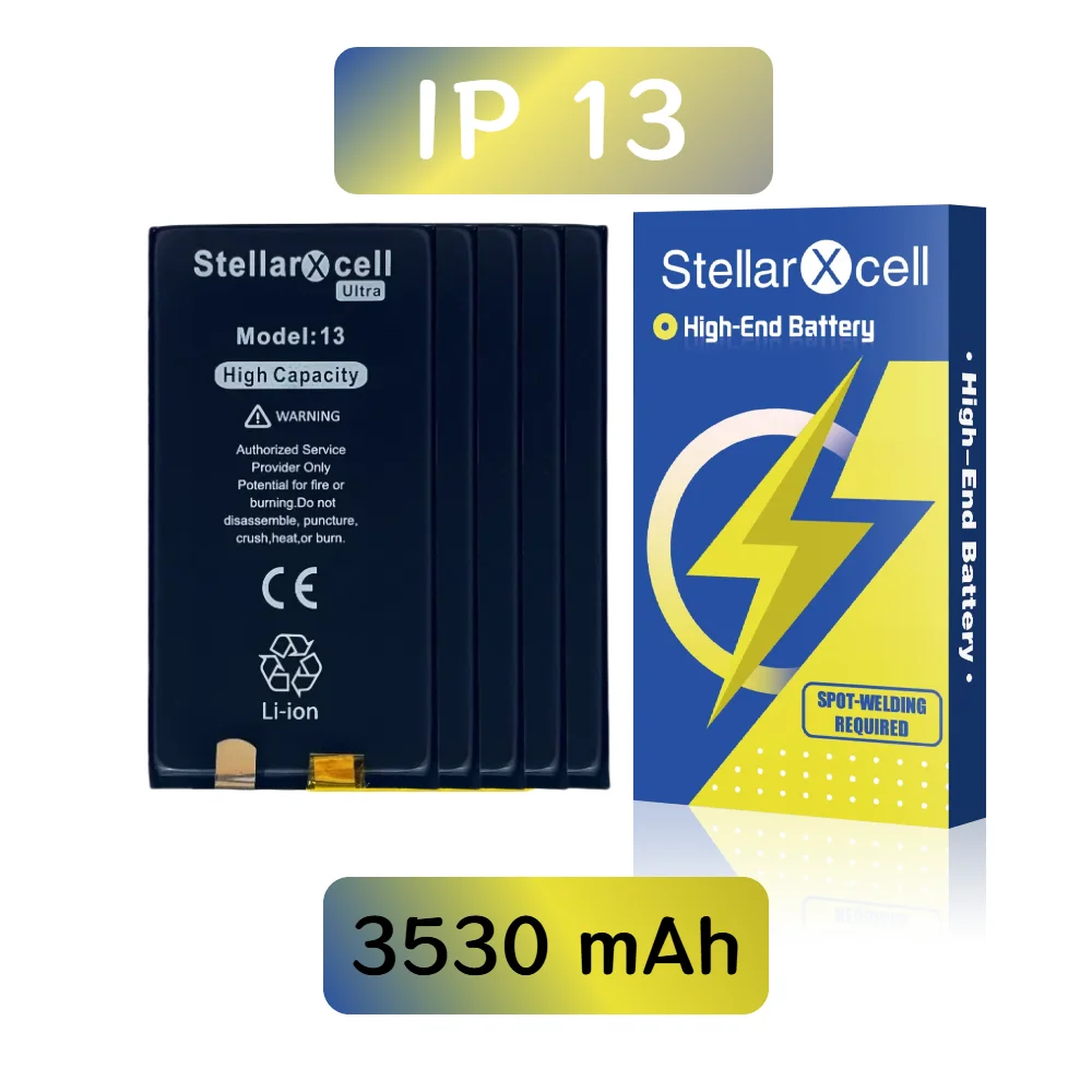 

5 шт.StellarXcell без гибкого аккумулятора большой емкости для iPhone 13, аккумулятор без гибкости, аккумулятор для точечной сварки