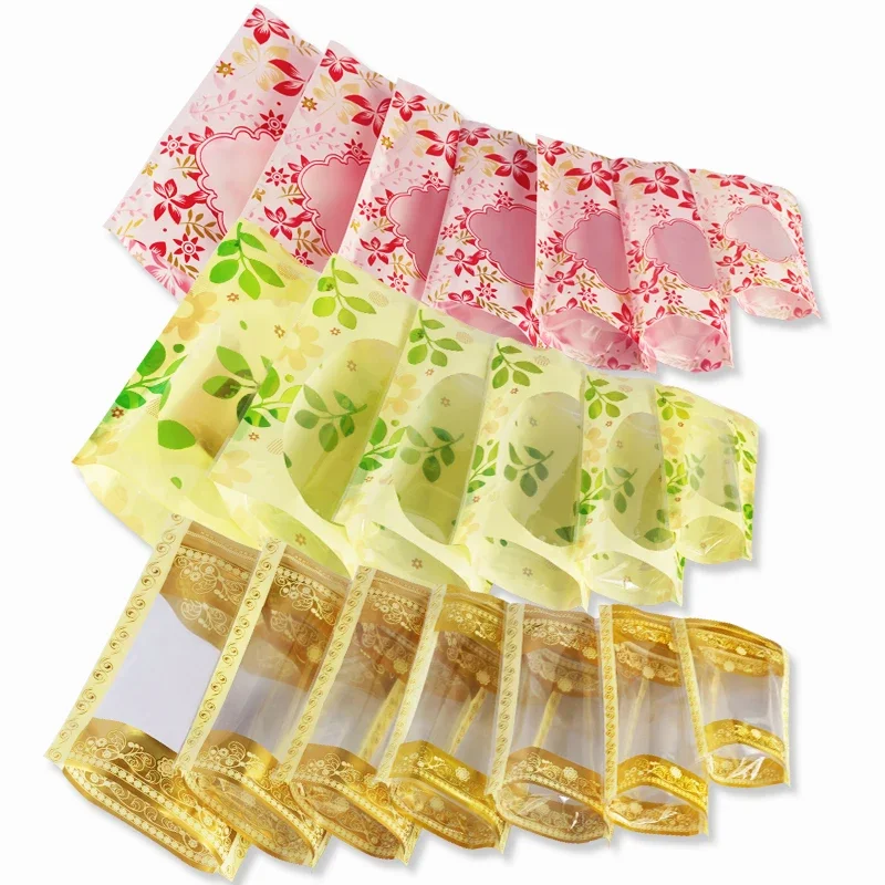 100Pcs/Lot green Pink Gold Stand Up Bags Ziplock Clear Packing Bag With Window Self Seal Plastic Food Grip Bags Retail Pack Bags