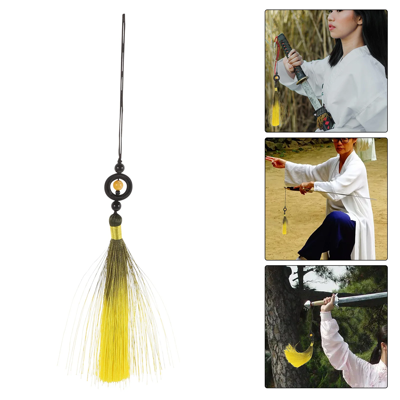

Tassel Traditional Chinese Tail Hanging Ornament Elegant Taichi Accessory Martial Arts Tassel Decoration