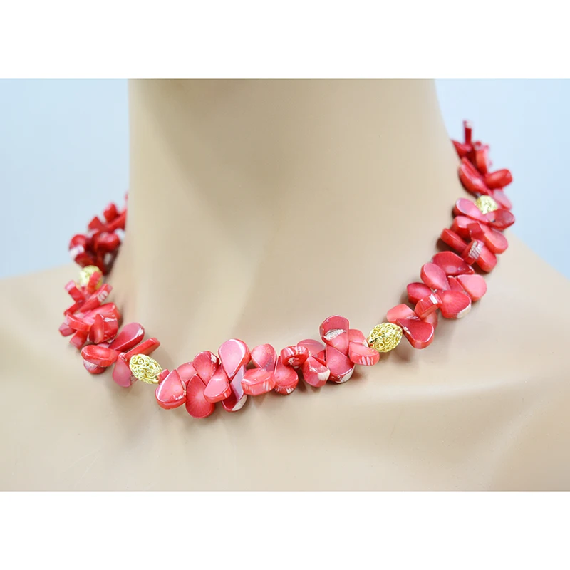 Real Natural Coral Necklace 18”