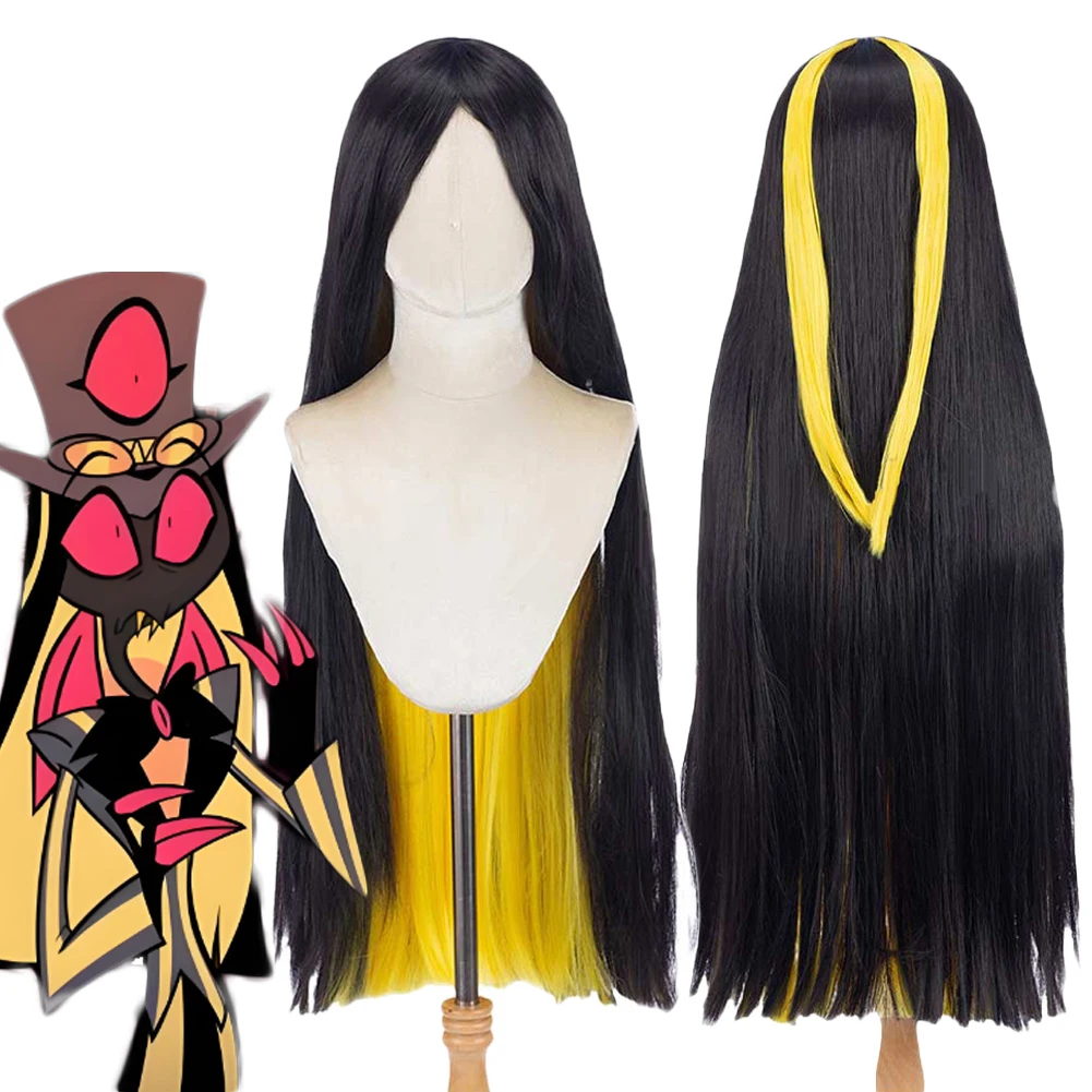 السير Pentious شعر مستعار تأثيري Hell Inn 2 فندق أسود أصفر طويل الشعر زي اكسسوارات وتتسابق الدعائم فستان كرنفال الهالوين