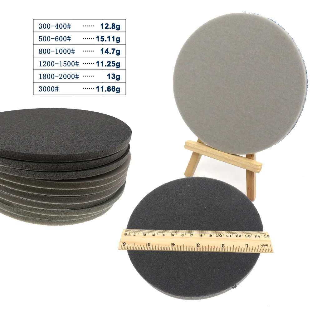 1/2/3 Pcs 6 "นิ้ว150 MM เปียกและแห้ง Flocked แผ่นกันน้ำ Aand สีขาวทราย Abrasives Self-กาวฟองน้ำ Sanding Disc สำหรับ RIKEN