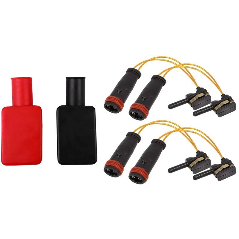 6 Stuks Auto Accessoires: 4 Pcs Remblokslijtage Sensor & 2 Stuks Auto Batterij Positieve En Negatieve Beschermende Covers