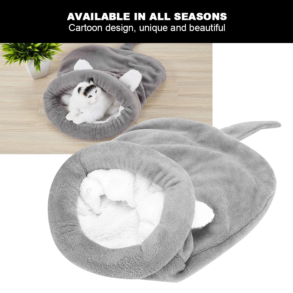 Soft Plush Pet Bed Calming Self Warming Cave Sleeping Bag Comfortable Puppy Cats Kennel