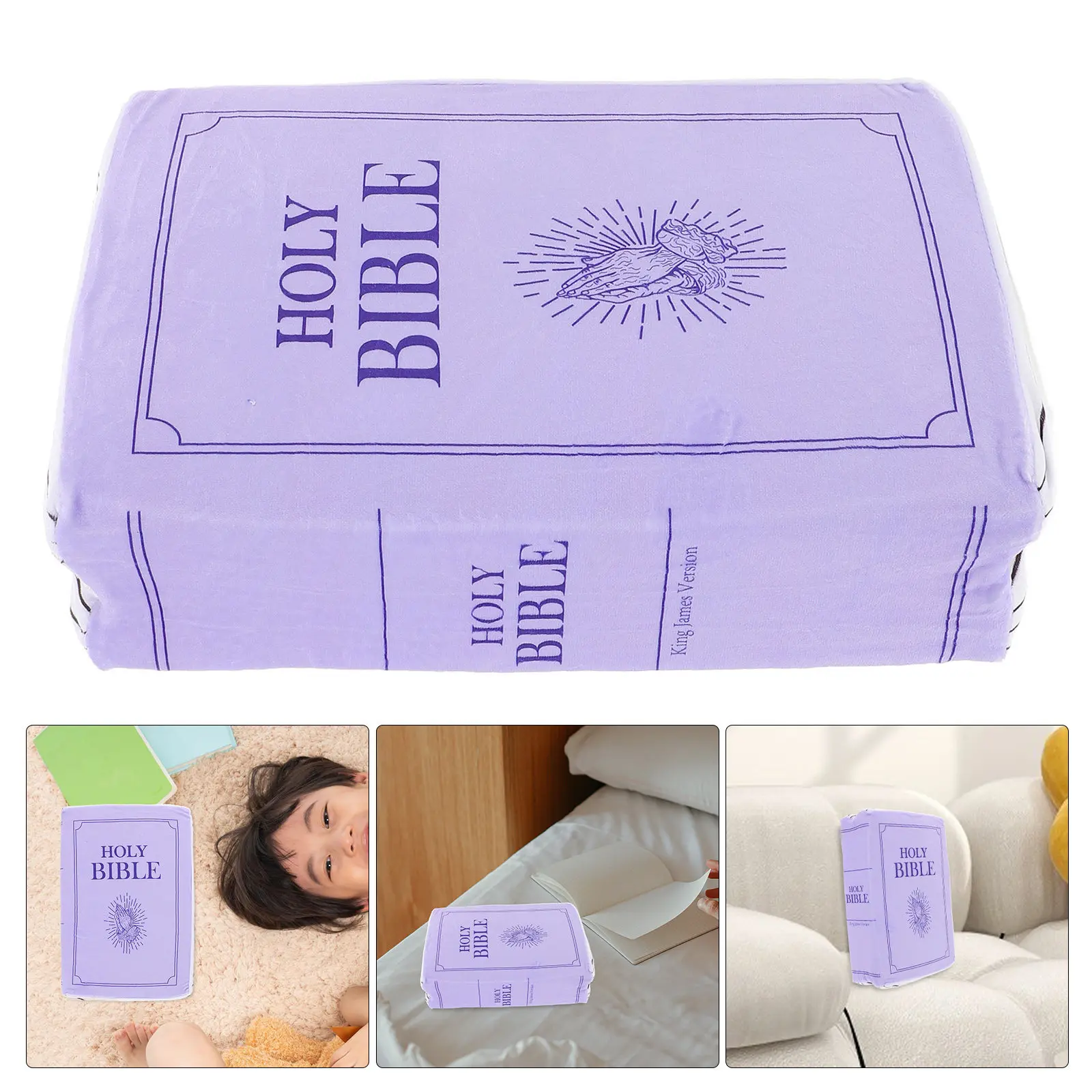 

Bible Themed Decor Pillow Premium Soft Touch Throw Cushion for Living Room Bedroom Faith Home Decor Book Shape Comfort Pillow