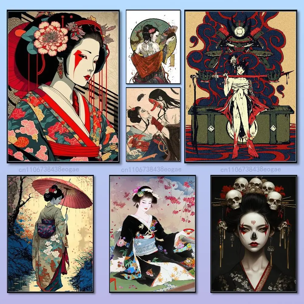 

Japanese Art Geisha Poster High Perfect Gift Quality Wall Art For Home Office Bedroom Living Room Hallway Bar