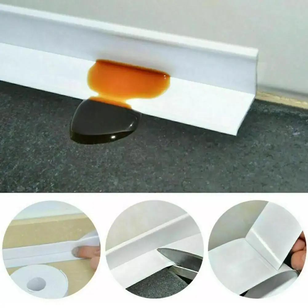 1pc Bathroom Waterproof Wall Stickers Sealing Tapes PVC Adhesive Sealing Strips Sink Edge Tape Kitchen Bathroom Accessories