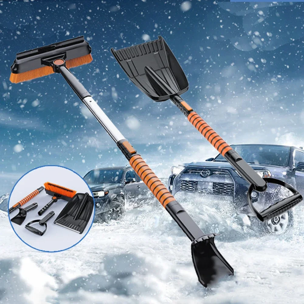 kkjoy-1セット車用ガラス冬用氷除去ブラシシャベル-–-ワンステップで氷や雪を除去できる格納式デザイン
