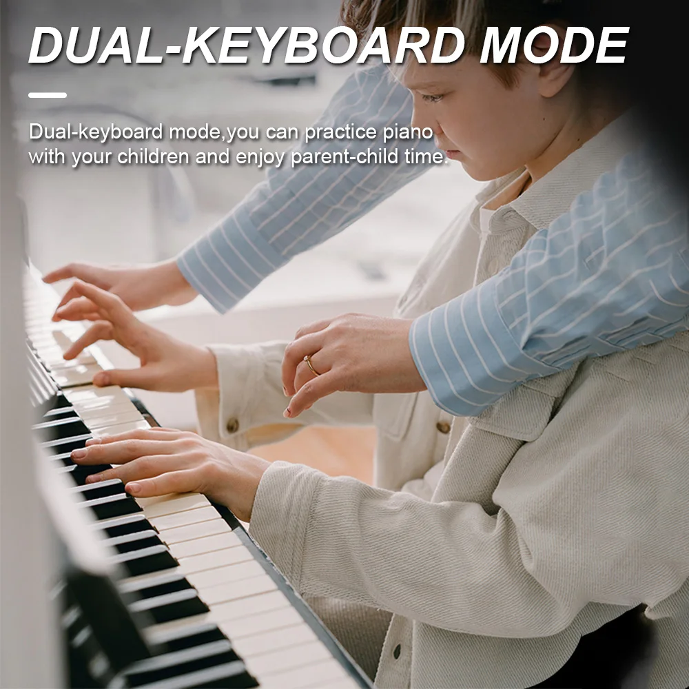 Folding Keyboard Piano 88 Key Full Size Foldable Electronic Organ Built-in Stereo Speakers BT Connecting  for Beginners