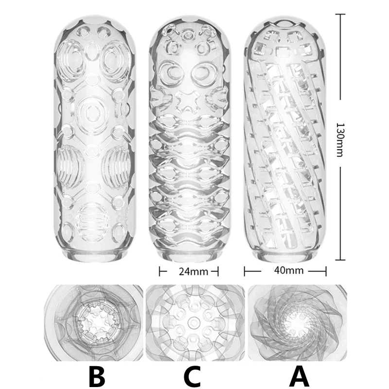 Juguetes De masturbación para hombres, juguetes íntimos de bolsillo transparente, suave, TPE, coño, manga de pene, herramientas de masturbación,