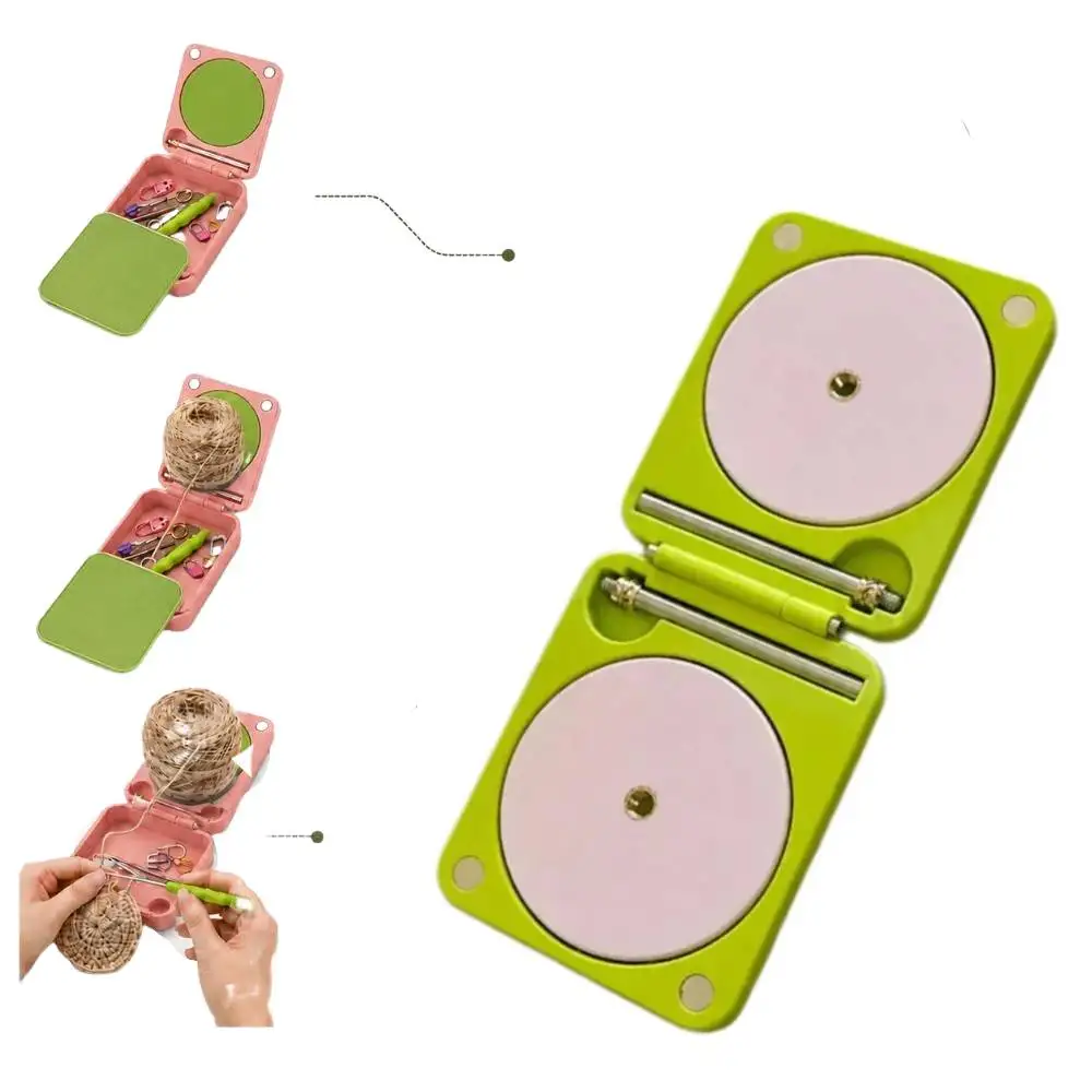 Enrouleur de Fil Portable Pliable Double pour Tricoteurs et Crocheteurs – Boîte Enrouleuse Pratique – Idée Cadeau