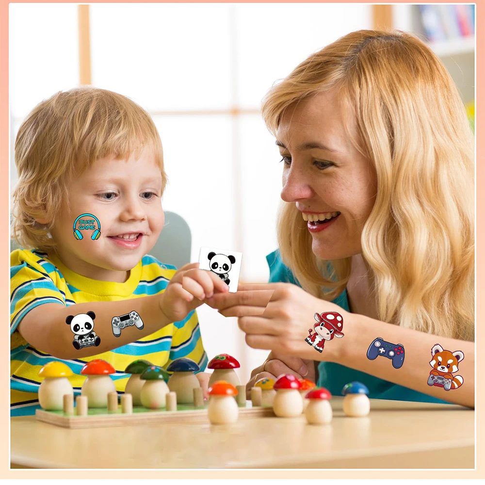 

20Pcs/set Vintage Video Game Cartoon Tattoo Stickers Waterproof Temporary Tattoos Kids Art Fake Tattoos Birthday Gift