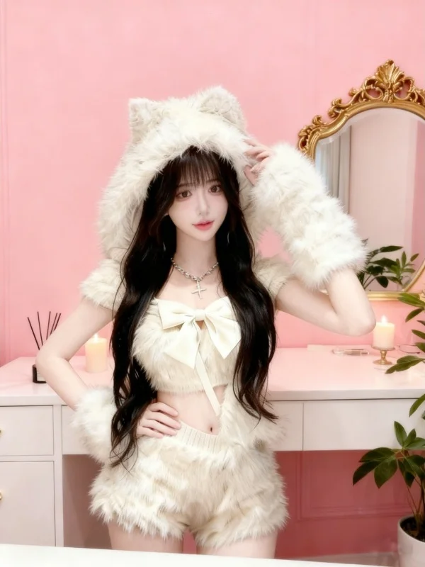 

Cute High Waist Short Shorts Sleeveless Women's Fashion Set Breathable Polyester Fabric round Neck Design Fall Season Wear