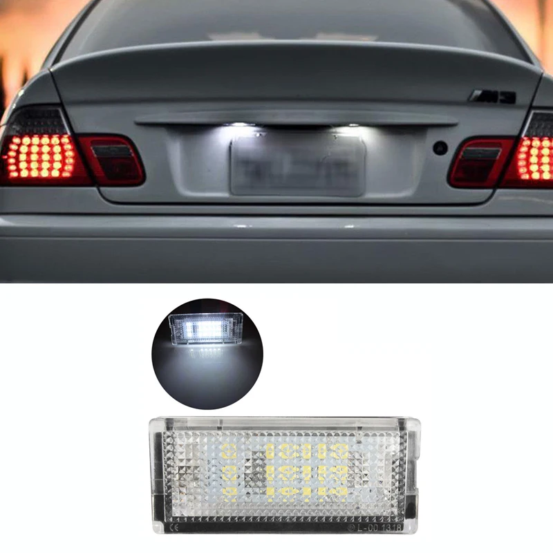 Led 번호판 라이트 Led Canbus 자동 테일 라이트 화이트 LED 전구, BMW 3 시리즈 E46 4D 4DR 1998-2002 자동차 액세서리, 2 개