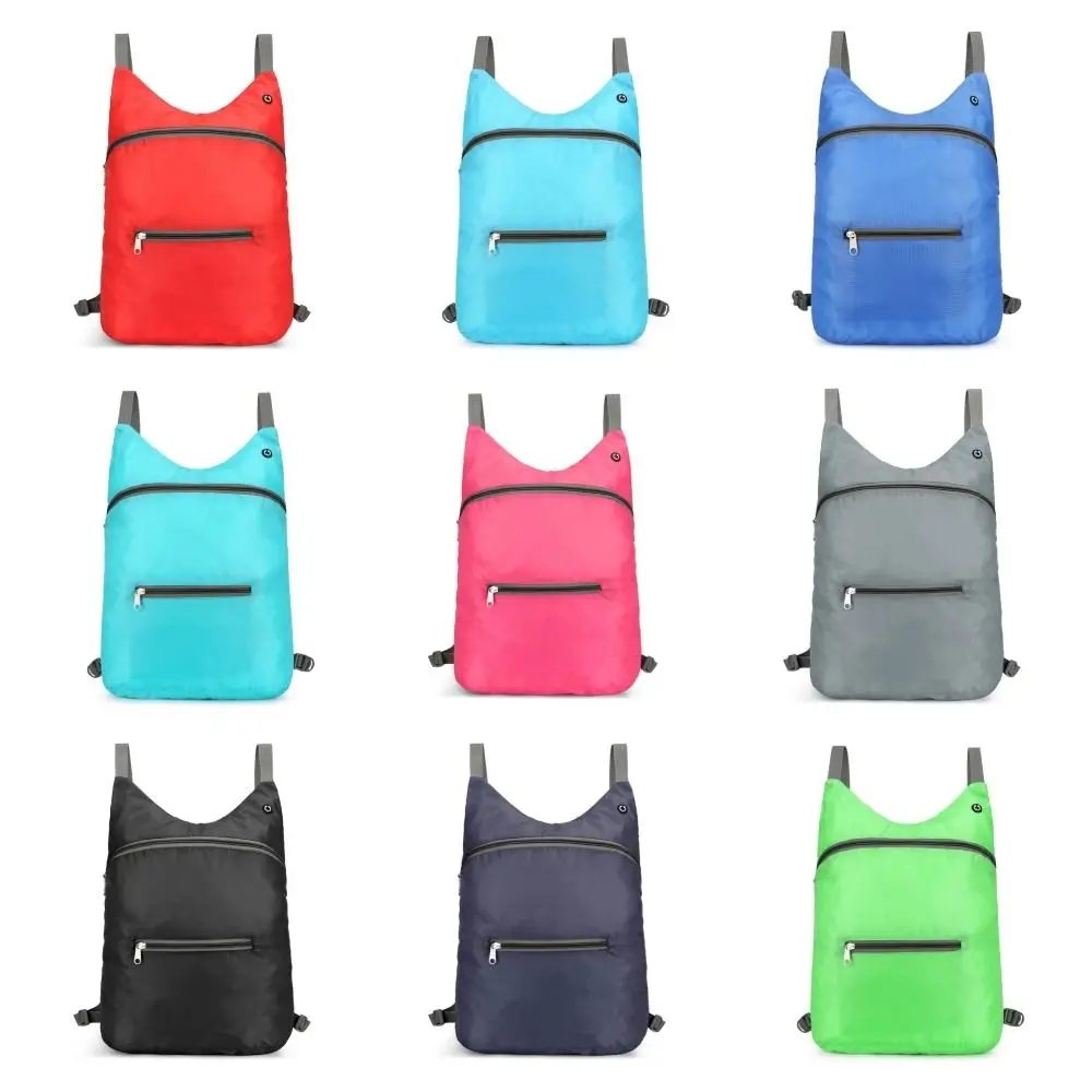 Mochila ultraligera plegable de gran capacidad para hombre, bolso de hombro ligero con cremallera de poliéster para deportes al aire libre