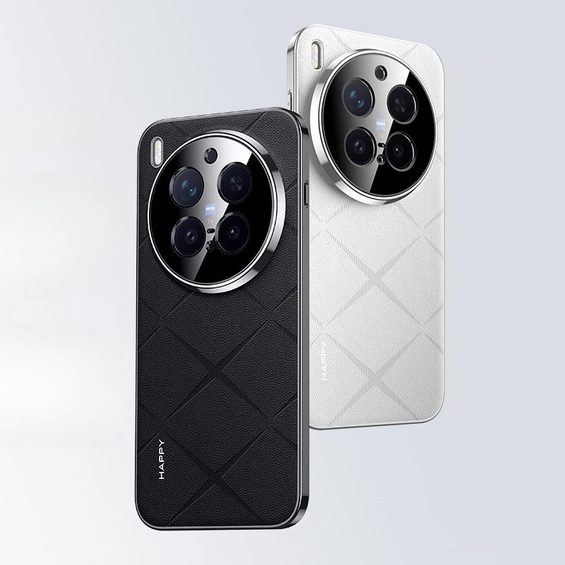 

Чехол для VIVO X300, X300 Pro ELVEV, роскошный однотонный чехол из искусственной кожи с гальваническим покрытием, мягкая рамка, защитный чехол для телефона