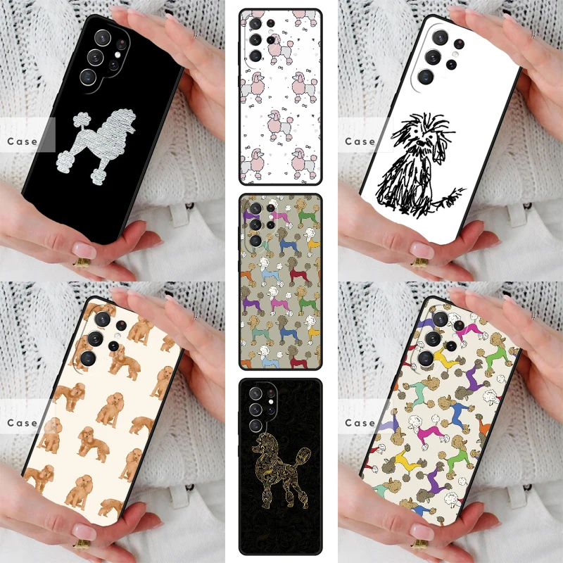 Cartoon Poodles Pattern TPU Phone Case for Samsung Galaxy S26 S25 S24 S23 S22 S21 S20 Note10 Plus FE Ultra Cover