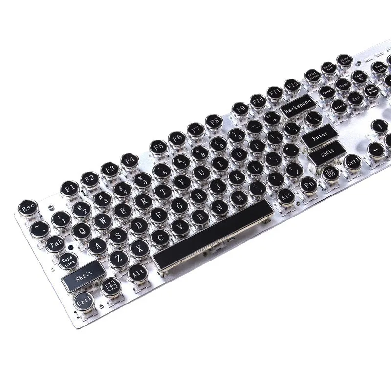 

Wireless bluetooth, steampunk mechanical keyboard, three-mode laptop green shaft