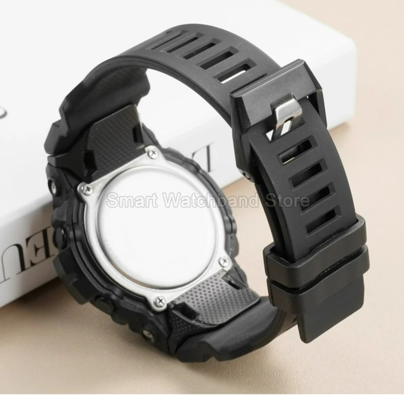 Per Casio GBD-800 GMA-B800 cinturino in resina resistente allo strappo impermeabile verde militare nero grigio dimensione speciale doppia interfaccia convessa