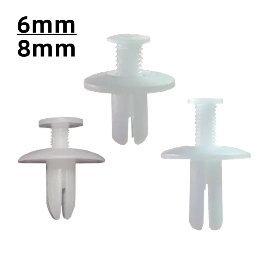 

6mm Car Big Cover Extended White Expansion Screw Fastener Clip Roof Ceiling Plastic Rivet Universal Large Buckle Mixed